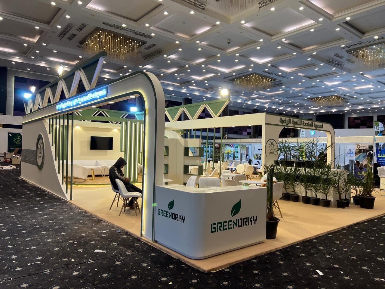 Completed exhibition booth ready for the event