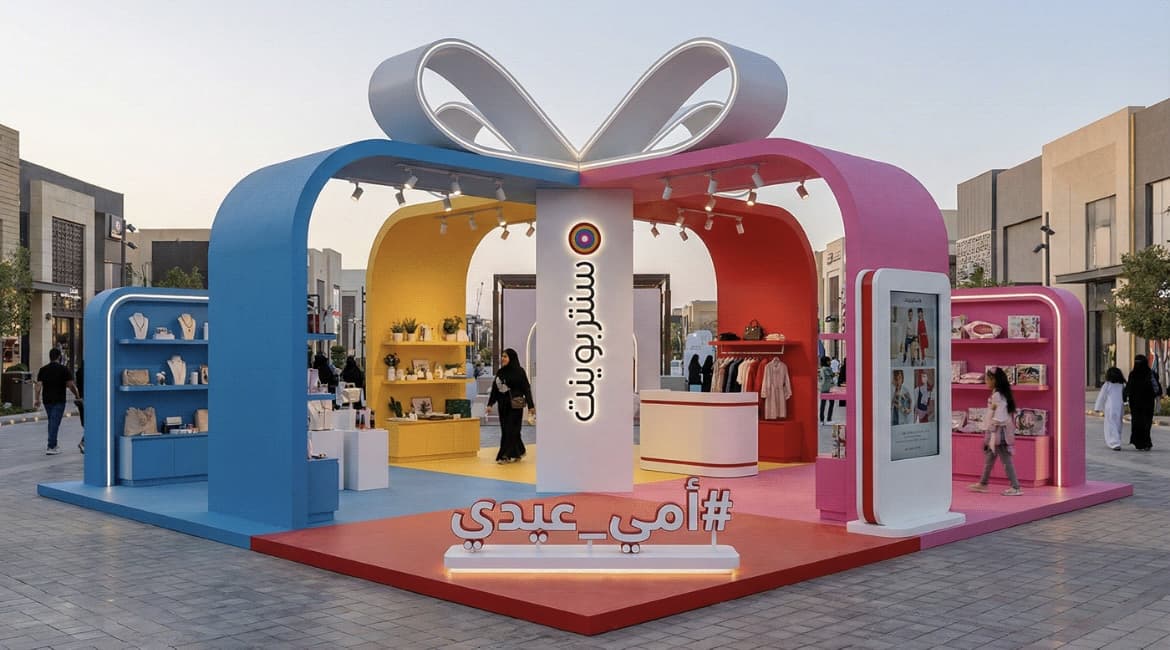 Completed exhibition booth after execution